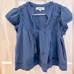 Sea Flutter Sleeve Blouse